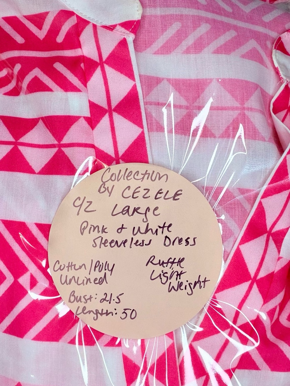 Zele White Maxi Dress with Hot Pink Embroidered Stripes - Picture 9 of 9